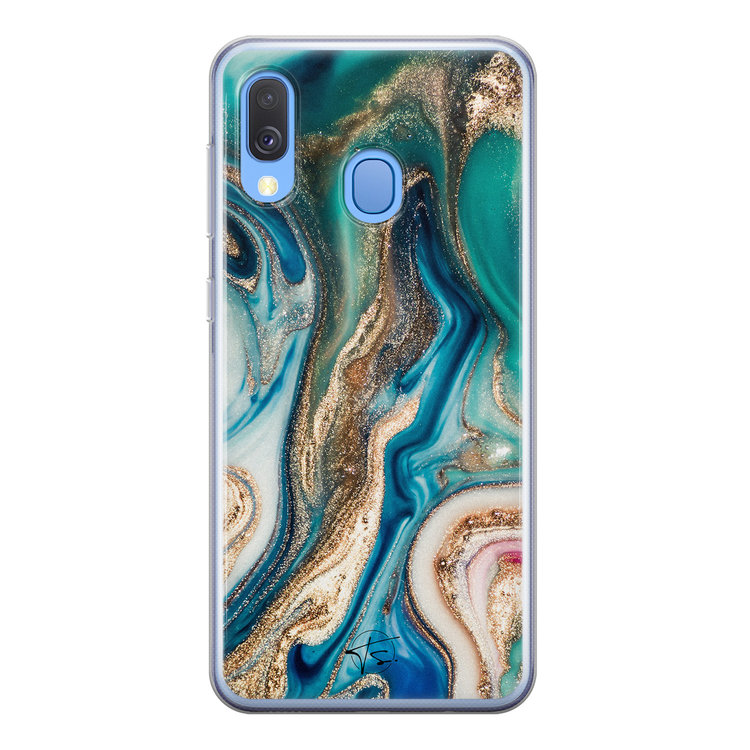 Telefoonhoesje Store Samsung Galaxy A40 siliconen hoesje - Magic marble