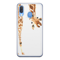 Leuke Telefoonhoesjes Samsung Galaxy A40 siliconen hoesje - Giraffe peekaboo