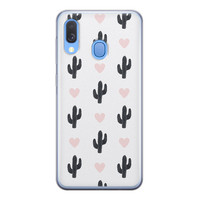 Leuke Telefoonhoesjes Samsung Galaxy A40 siliconen hoesje - Cactus love