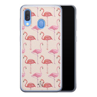 Telefoonhoesje Store Samsung Galaxy A40 siliconen hoesje - Flamingo