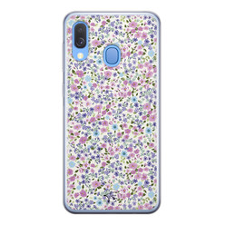 Telefoonhoesje Store Samsung Galaxy A40 siliconen hoesje - Purple Garden