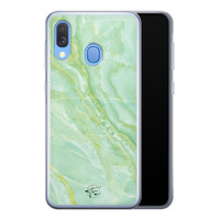 Telefoonhoesje Store Samsung Galaxy A40 siliconen hoesje - Marmer Limegroen