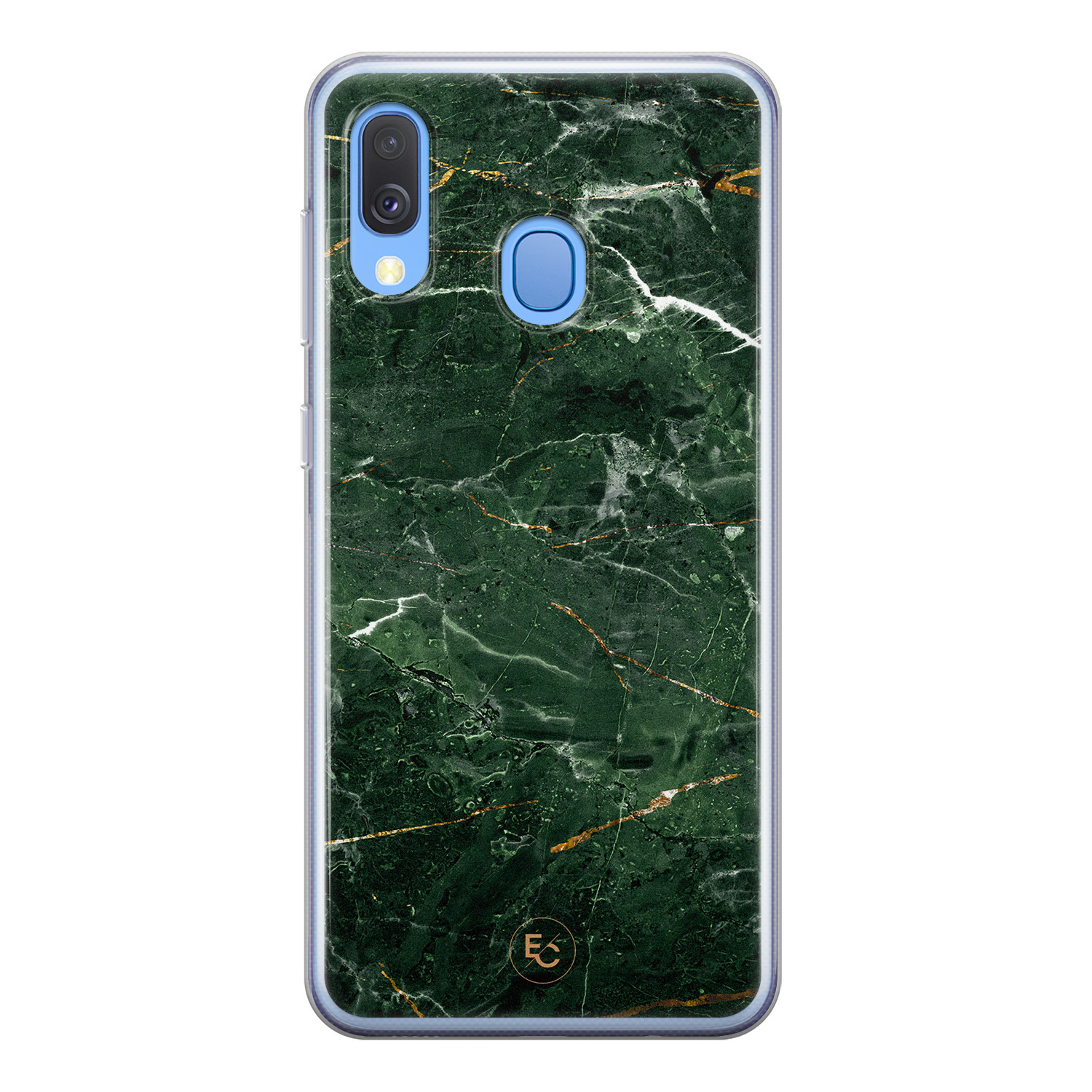 ELLECHIQ Samsung Galaxy A40 siliconen hoesje - Marble jade green