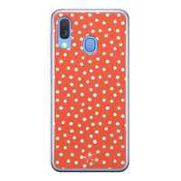 Telefoonhoesje Store Samsung Galaxy A40 siliconen hoesje - Orange dots