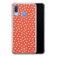 Telefoonhoesje Store Samsung Galaxy A40 siliconen hoesje - Orange dots