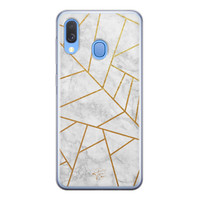 Telefoonhoesje Store Samsung Galaxy A40 siliconen hoesje - Geometrisch marmer