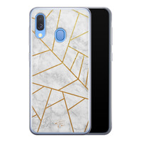Telefoonhoesje Store Samsung Galaxy A40 siliconen hoesje - Geometrisch marmer