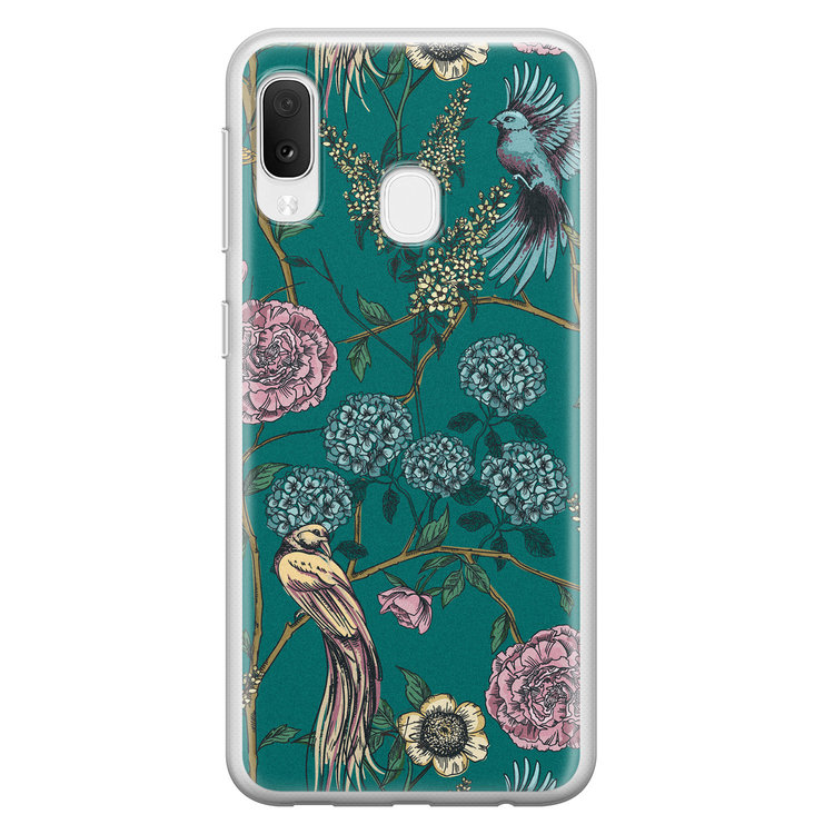 Telefoonhoesje Store Samsung Galaxy A20e siliconen hoesje - Bloomy birds