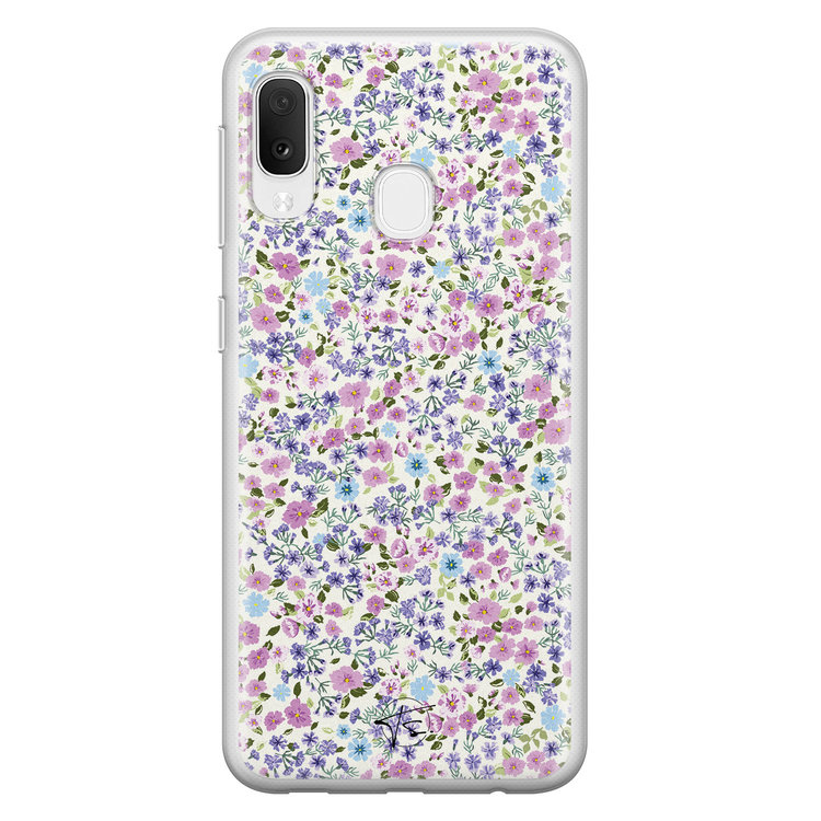 Telefoonhoesje Store Samsung Galaxy A20e siliconen hoesje - Purple Garden