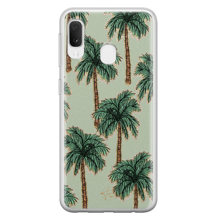 Telefoonhoesje Store Samsung Galaxy A20e siliconen hoesje - Palmbomen