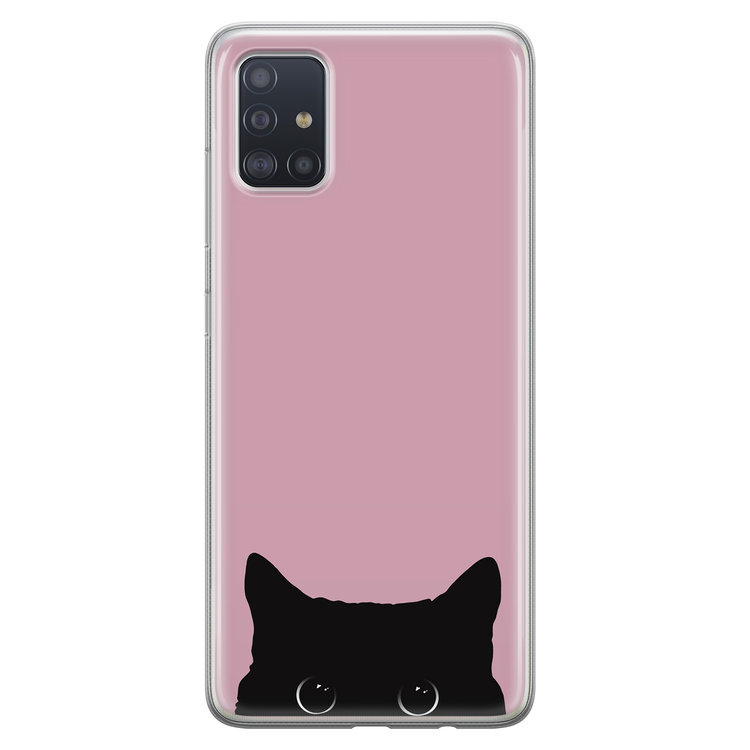 Telefoonhoesje Store Samsung Galaxy A51 siliconen hoesje - Zwarte kat