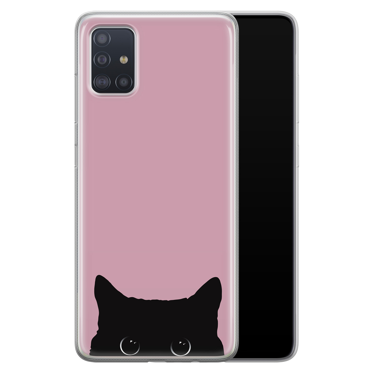 Telefoonhoesje Store Samsung Galaxy A51 siliconen hoesje - Zwarte kat