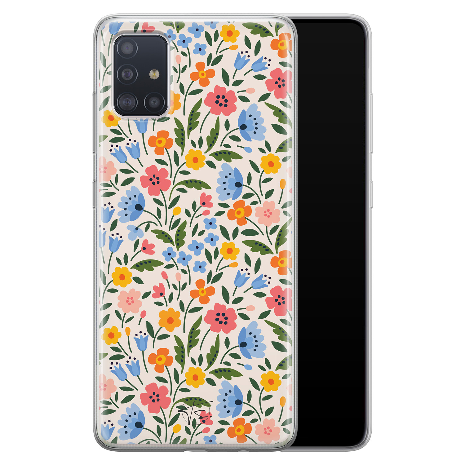 Telefoonhoesje Store Samsung Galaxy A51 siliconen hoesje - Romantische bloemen
