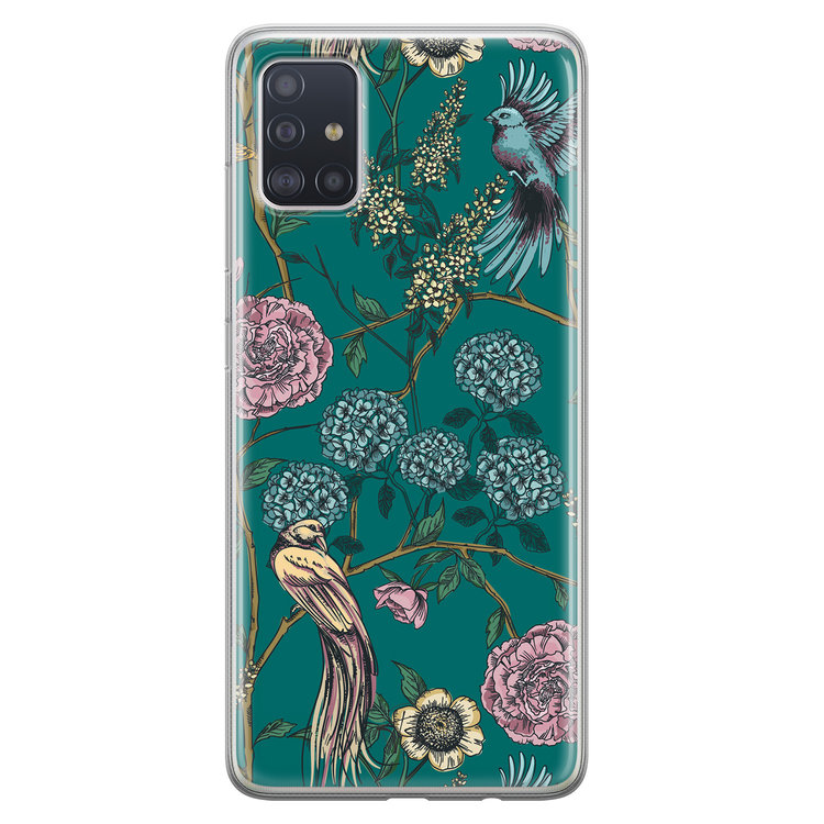 Telefoonhoesje Store Samsung Galaxy A51 siliconen hoesje - Bloomy birds