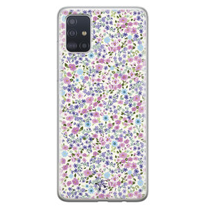 Telefoonhoesje Store Samsung Galaxy A51 siliconen hoesje - Purple Garden