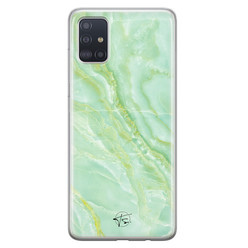 Telefoonhoesje Store Samsung Galaxy A51 siliconen hoesje - Marmer Limegroen