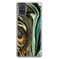 ELLECHIQ Samsung Galaxy A51 siliconen hoesje - Marble Khaki Swirl