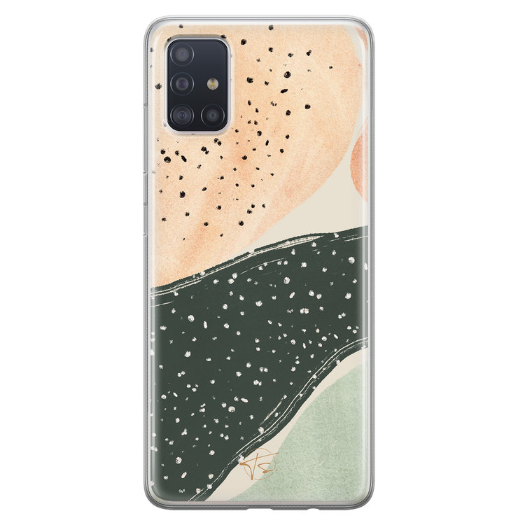 Telefoonhoesje Store Samsung Galaxy A51 siliconen hoesje - Abstract peach
