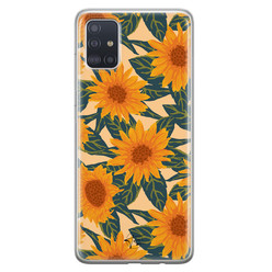 Telefoonhoesje Store Samsung Galaxy A71 siliconen hoesje - Zonnebloemen