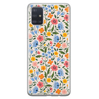 Telefoonhoesje Store Samsung Galaxy A71 siliconen hoesje - Romantische bloemen