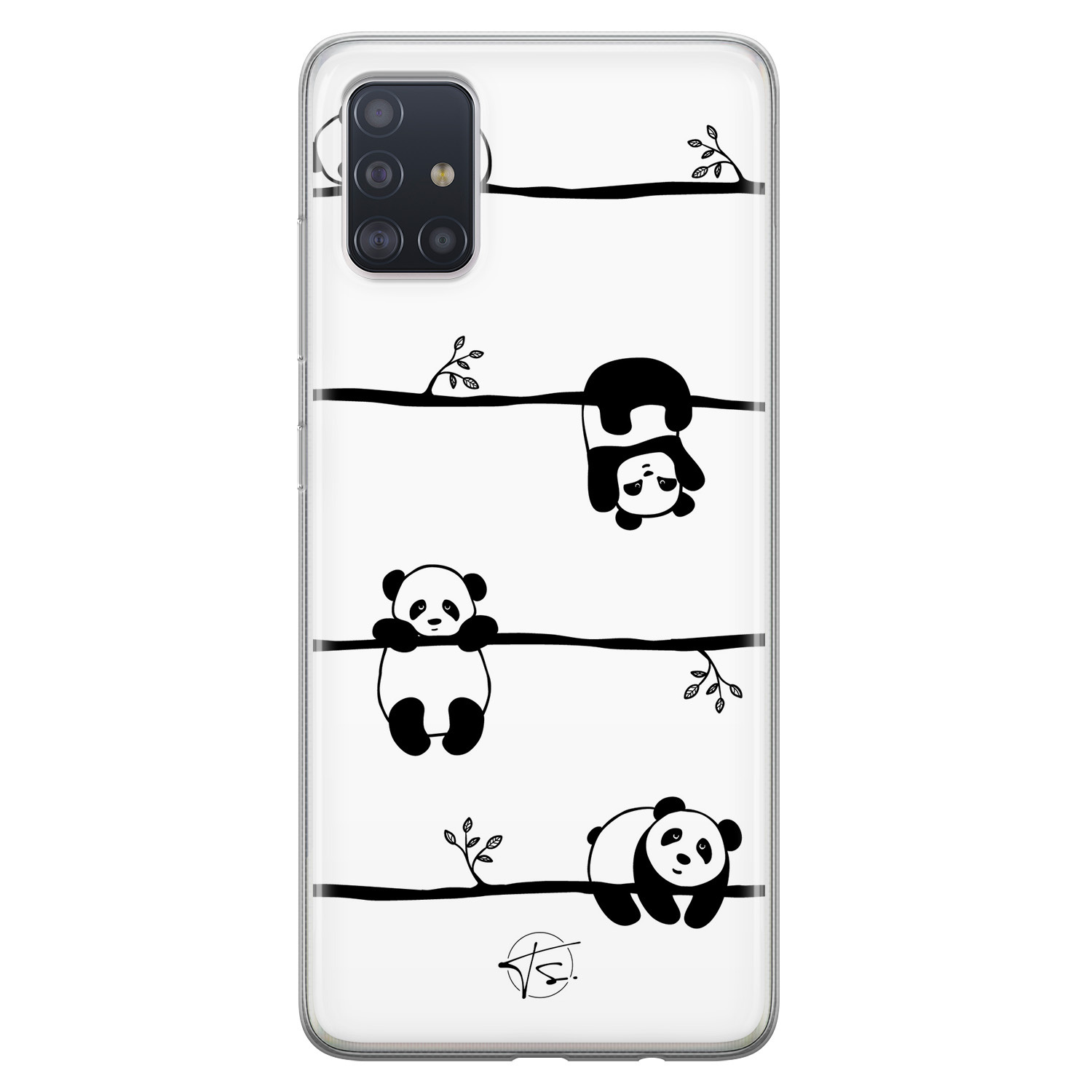 Telefoonhoesje Store Samsung Galaxy A71 siliconen hoesje - Panda