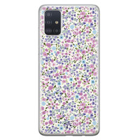 Telefoonhoesje Store Samsung Galaxy A71 siliconen hoesje - Purple Garden