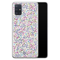 Telefoonhoesje Store Samsung Galaxy A71 siliconen hoesje - Purple Garden