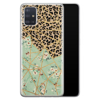 Leuke Telefoonhoesjes Samsung Galaxy A71 siliconen hoesje - Luipaard flower print