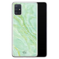 Telefoonhoesje Store Samsung Galaxy A71 siliconen hoesje - Marmer Limegroen