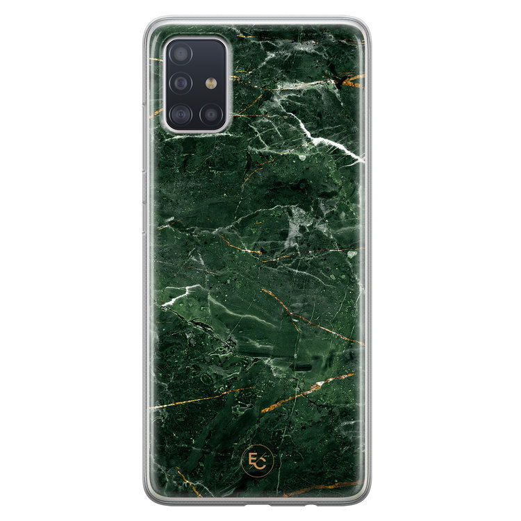 ELLECHIQ Samsung Galaxy A71 siliconen hoesje - Marble jade green