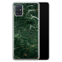 ELLECHIQ Samsung Galaxy A71 siliconen hoesje - Marble jade green