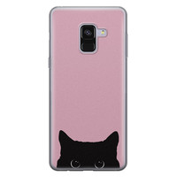 Telefoonhoesje Store Samsung Galaxy A8 2018 siliconen hoesje - Zwarte kat