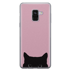 Telefoonhoesje Store Samsung Galaxy A8 2018 siliconen hoesje - Zwarte kat