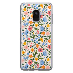 Telefoonhoesje Store Samsung Galaxy A8 2018 siliconen hoesje - Romantische bloemen