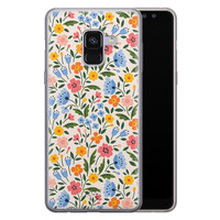 Telefoonhoesje Store Samsung Galaxy A8 2018 siliconen hoesje - Romantische bloemen