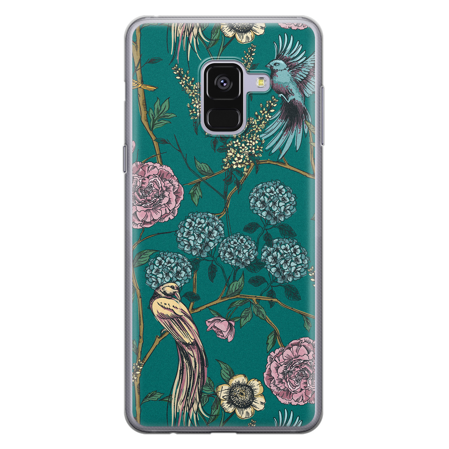 Telefoonhoesje Store Samsung Galaxy A8 2018 siliconen hoesje - Bloomy birds