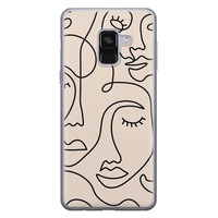 Leuke Telefoonhoesjes Samsung Galaxy A8 2018 siliconen hoesje - Abstract gezicht lijnen