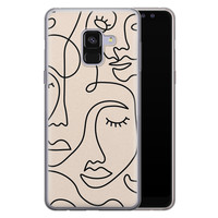 Leuke Telefoonhoesjes Samsung Galaxy A8 2018 siliconen hoesje - Abstract gezicht lijnen