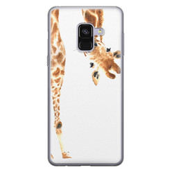 Leuke Telefoonhoesjes Samsung Galaxy A8 2018 siliconen hoesje - Giraffe peekaboo