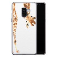 Leuke Telefoonhoesjes Samsung Galaxy A8 2018 siliconen hoesje - Giraffe peekaboo