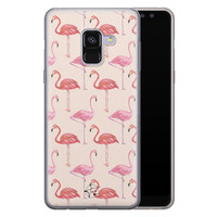 Telefoonhoesje Store Samsung Galaxy A8 2018 siliconen hoesje - Flamingo