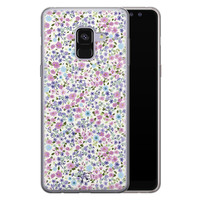 Telefoonhoesje Store Samsung Galaxy A8 2018 siliconen hoesje - Purple Garden