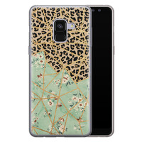 Leuke Telefoonhoesjes Samsung Galaxy A8 2018 siliconen hoesje - Luipaard flower print