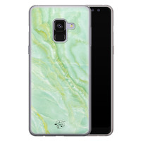 Telefoonhoesje Store Samsung Galaxy A8 2018 siliconen hoesje - Marmer Limegroen