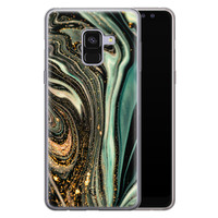 ELLECHIQ Samsung Galaxy A8 2018 siliconen hoesje - Marble Khaki Swirl