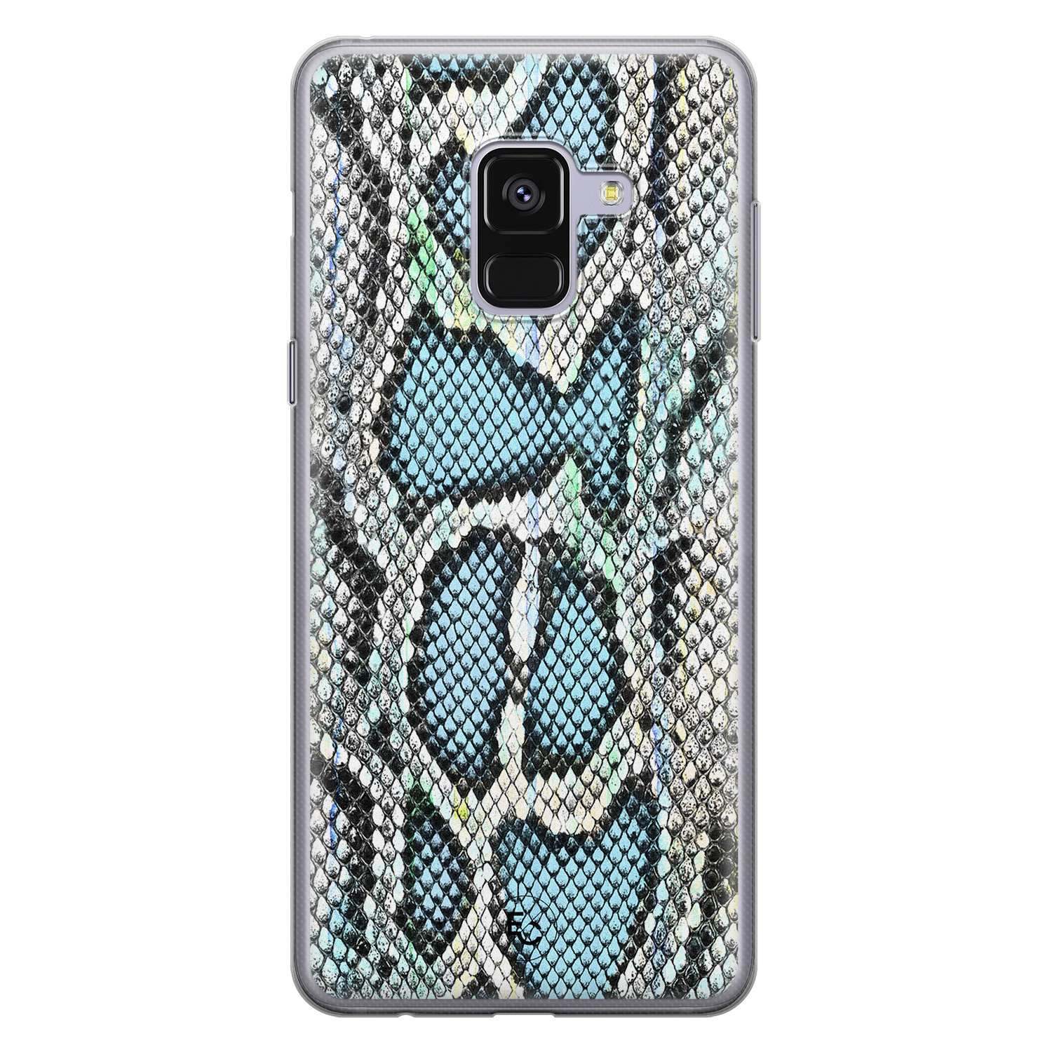 ELLECHIQ Samsung Galaxy A8 2018 siliconen hoesje - Baby Snake blue