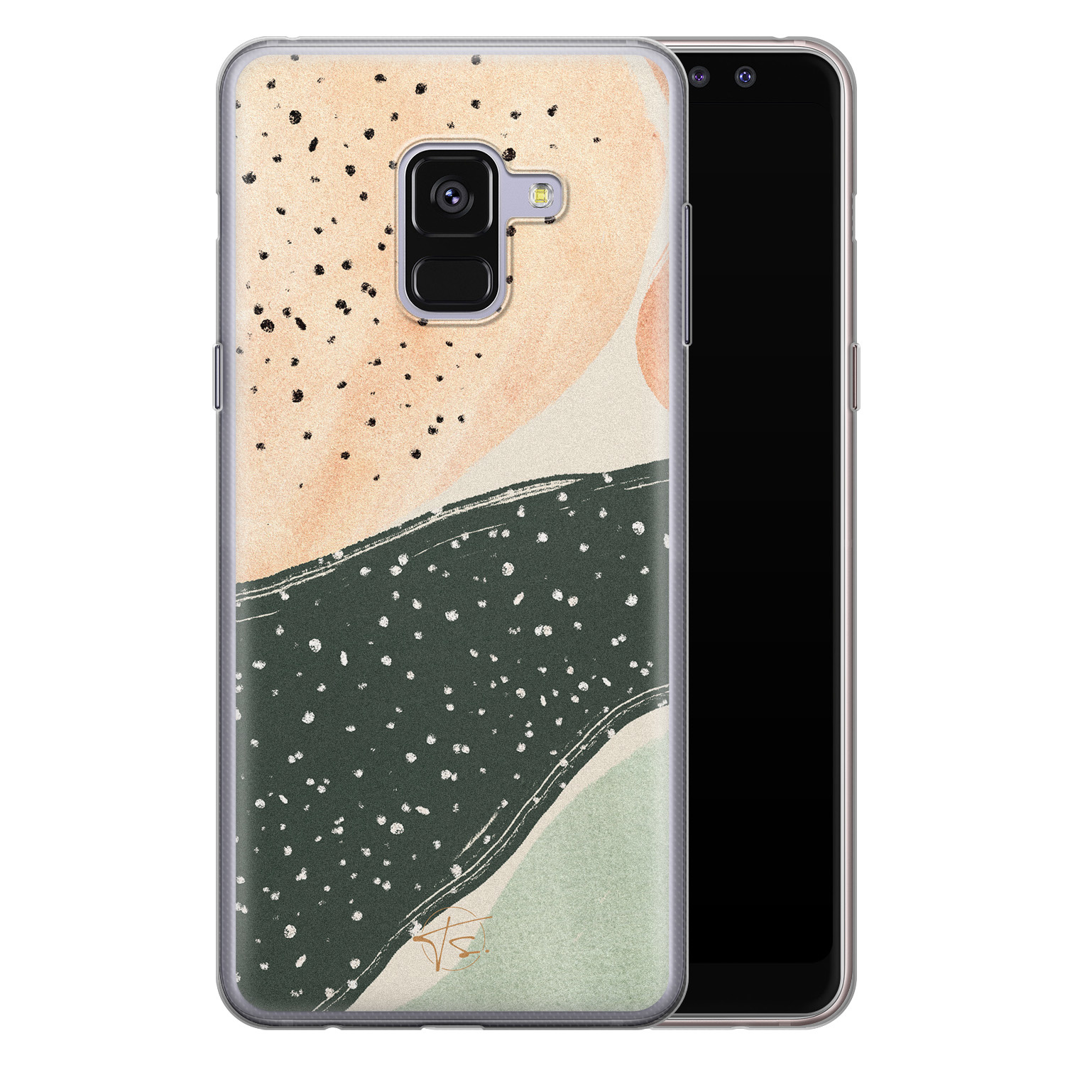 Telefoonhoesje Store Samsung Galaxy A8 2018 siliconen hoesje - Abstract peach