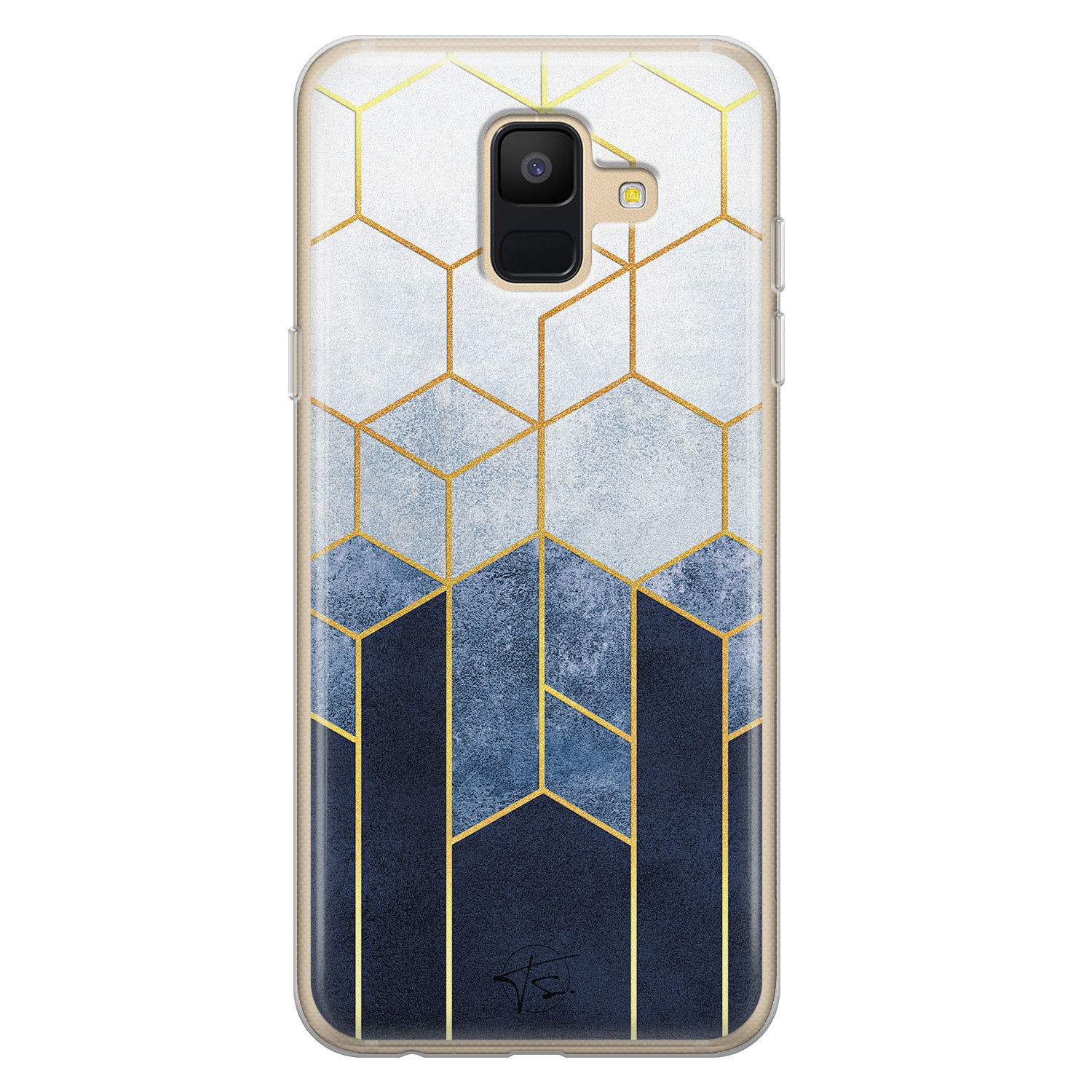 Telefoonhoesje Store Samsung Galaxy A6 2018 siliconen hoesje - Geometrisch fade art
