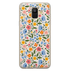 Telefoonhoesje Store Samsung Galaxy A6 2018 siliconen hoesje - Romantische bloemen