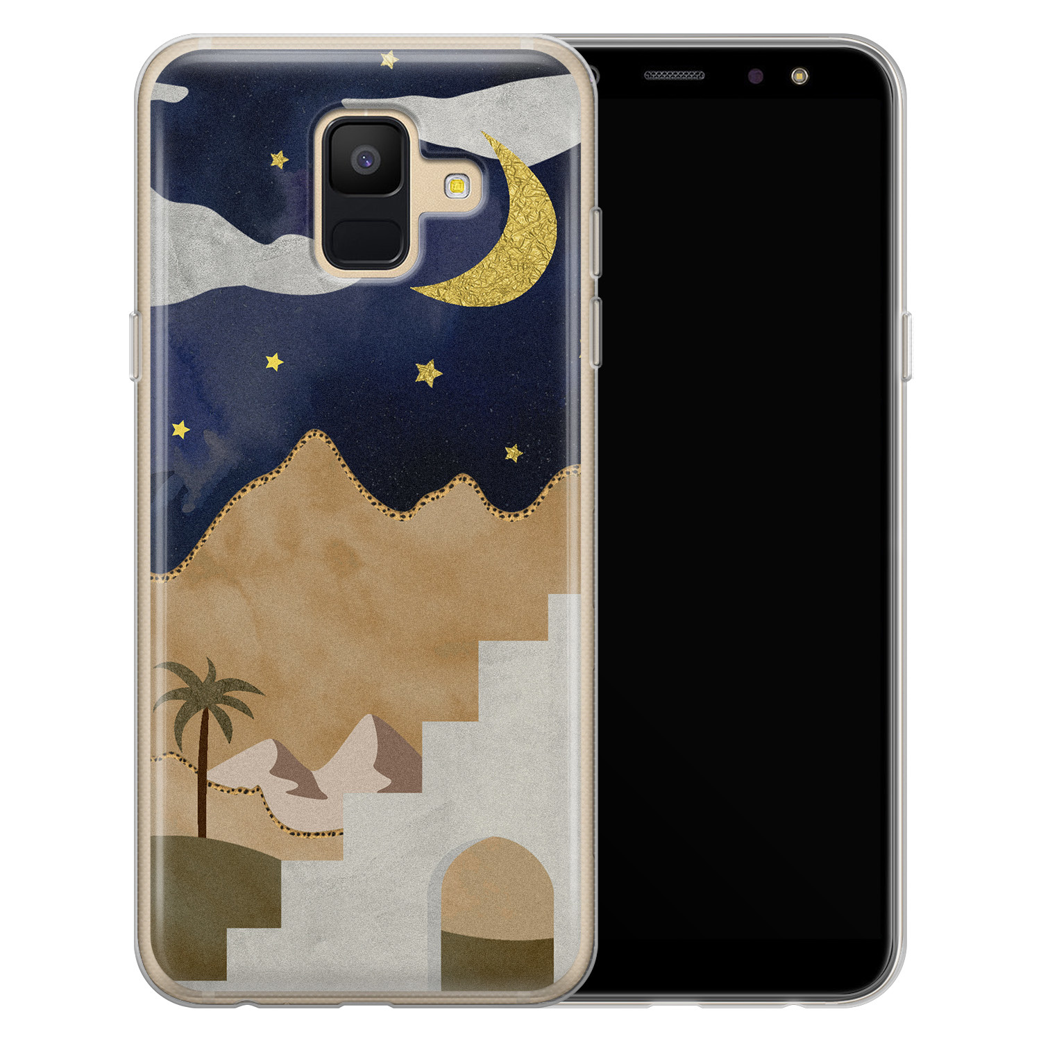 Leuke Telefoonhoesjes Samsung Galaxy A6 2018 siliconen hoesje - Desert night